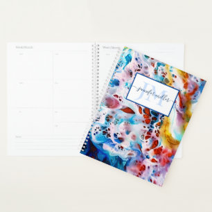 Seafoam marble personalised planner