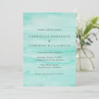 Seafoam Mint Green Abstract Watercolor Wedding