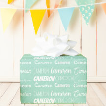 Seafoam Mint Green Birthday Personalised Name