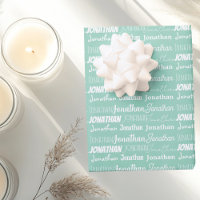Seafoam Mint Green Birthday Personalised Name