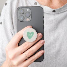 Seafoam Mint Green Love Heart PopSocket