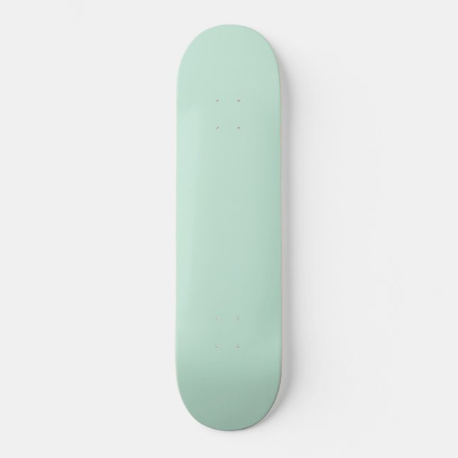 seafoam mint green minimalist elegant solid plain skateboard (Front)