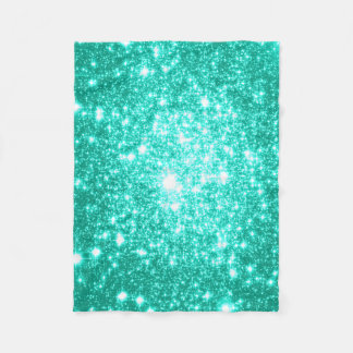 Seafoam Mint Green Stars Fleece Blanket