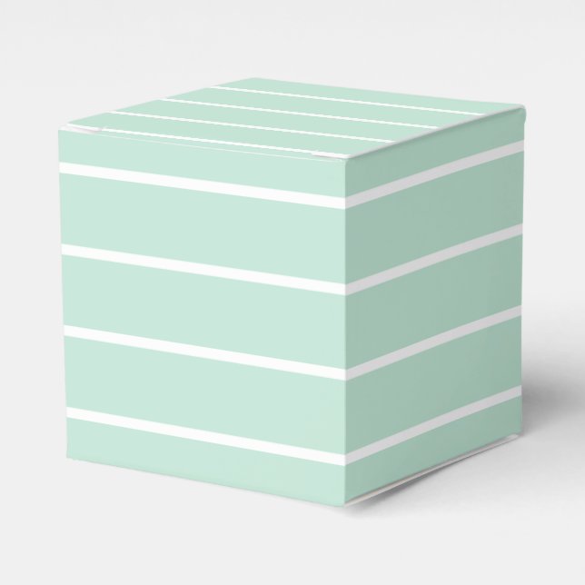 seafoam mint green white stripes pattern Gift Favour Box (Front Side)