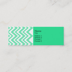 Seafoam Mint Green Zigzgag Pattern Mini Business Card