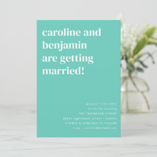 Seafoam Mint Modern Minimalist All in One Wedding Invitation