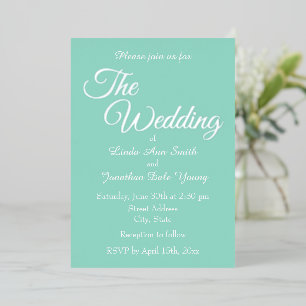 Seafoam Monotone Simple Style Wedding