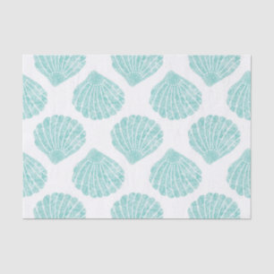 Seafoam Seashell Pattern Tissue Paper