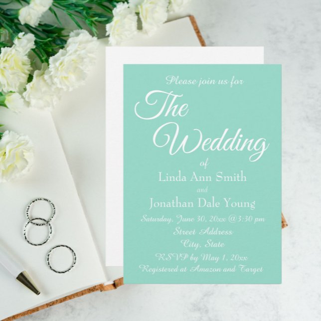 Seafoam Simple Style Wedding Invitation (In Situ Wedding)