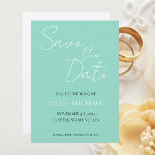 Seafoam Simple Style Wedding Save The Date