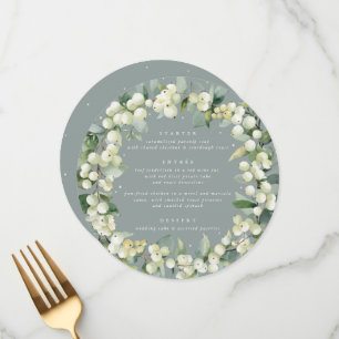 Seafoam Snowberry+Eucalyptus 3 Course Wedding Menu