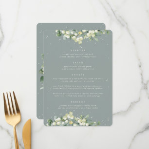 Seafoam Snowberry+Eucalyptus 4 Course Wedding Menu