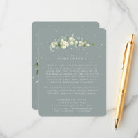 Seafoam Snowberry+Eucalyptus Wedding Directions