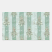 Seafoam Stiped Velvet-Look Diamond Trees