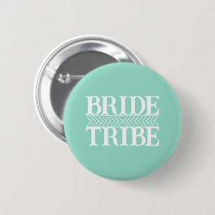 Seafoam Stylised Bride Tribe Bachelorette Party 6 Cm Round Badge