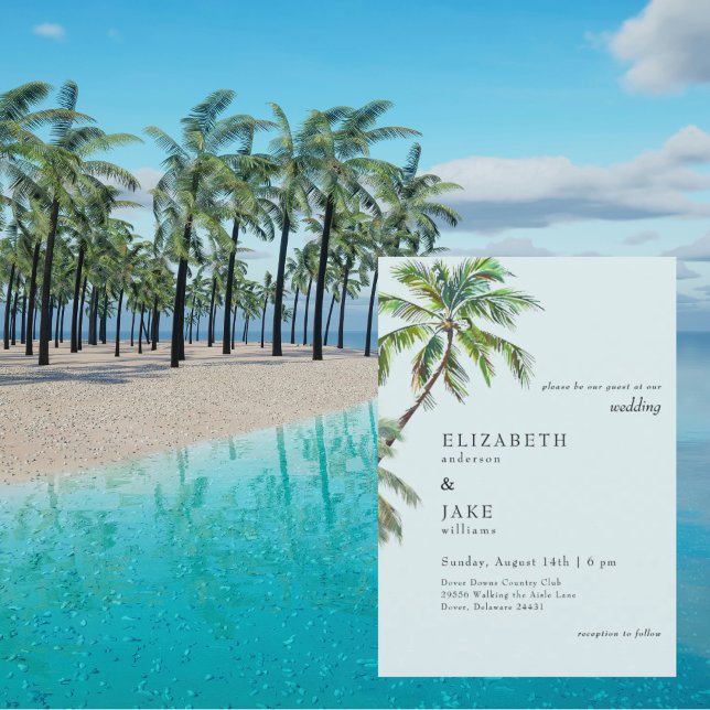 Seafoam Tropical Foliage Palm Tree Wedding (Creator Uploaded)
