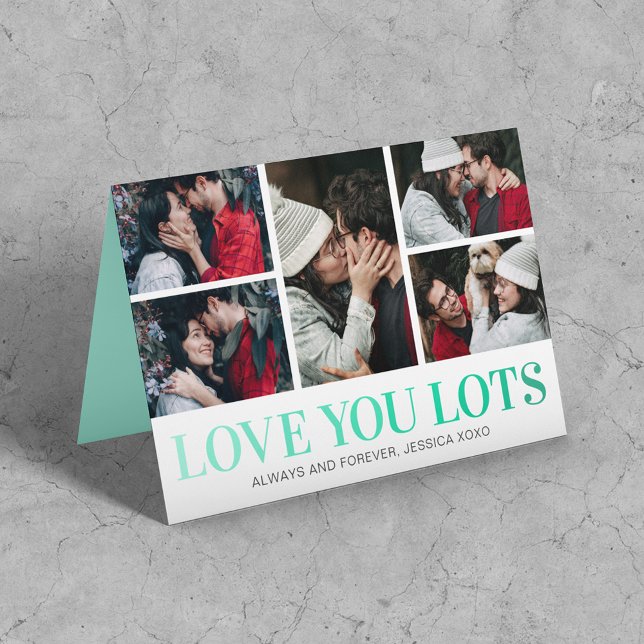 Seafoam Valentines Day 5 Photo Holiday Card (Creator Uploaded)