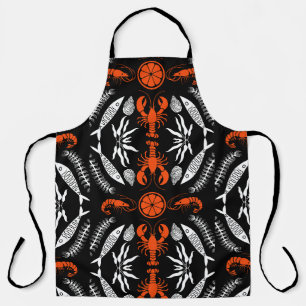 Seafood Art Decor Prints Apron