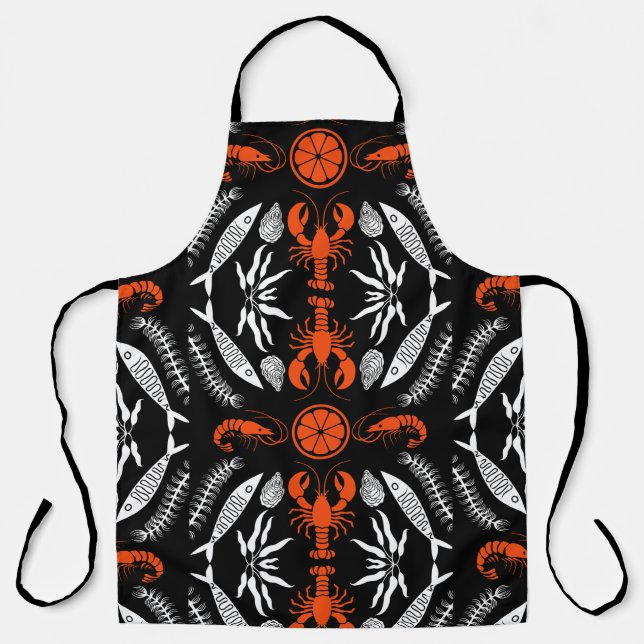 Seafood Art Decor Prints Apron (Front)