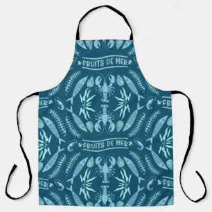 Seafood Art Decor Prints Apron