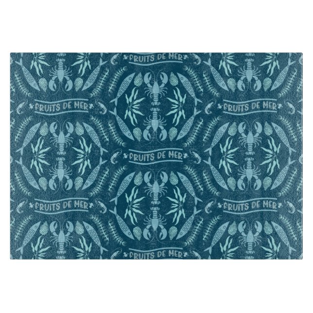 Seafood Art Decor Prints Cutting Board (Front)