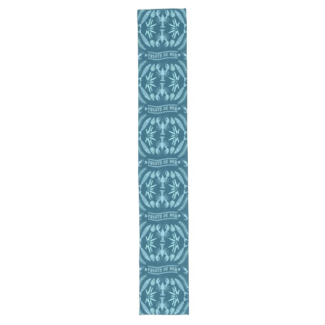 Seafood Art Decor Prints Long Table Runner (Front)