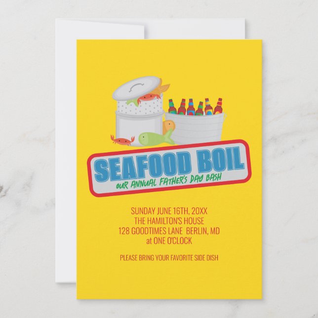 Seafood Boil Annual Father's Day Invitations (Front)