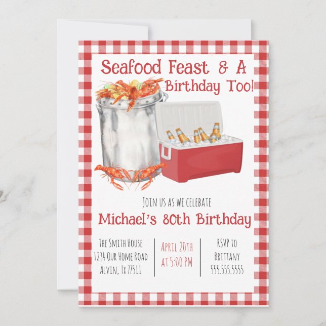 Seafood Boil Birthday Invitation (Front)