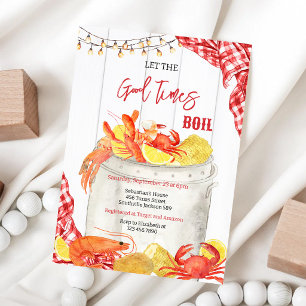 Seafood Boil Crawfish Party Birthday Invitation