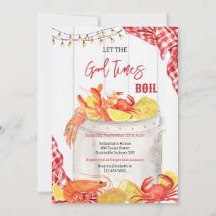 Seafood Boil Crawfish Party Birthday Invitation