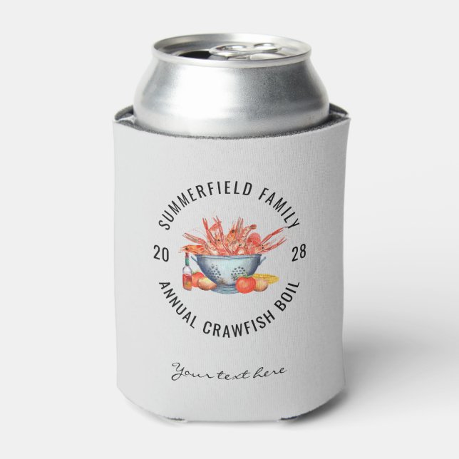 Seafood Boil Matching Family Crawfish Party Custom Can Cooler (Can Front)
