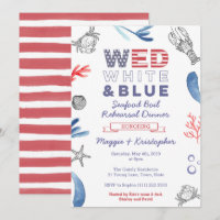 Seafood Boil Rehearsal Dinner, Red White Blue