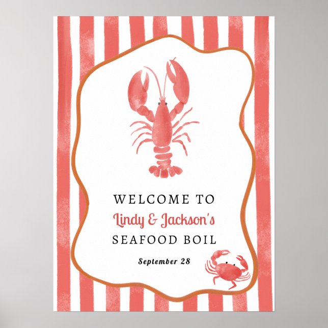 Seafood Boil Welcome Foam Board Poster (Front)