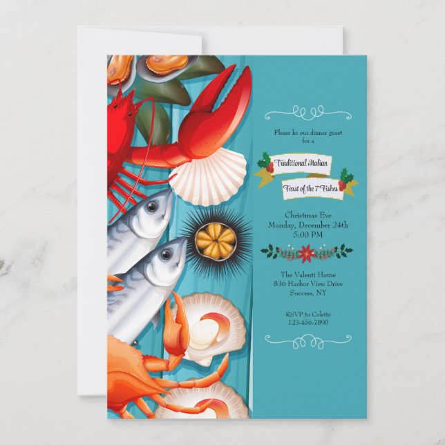 Seafood Border Invitation (Front)