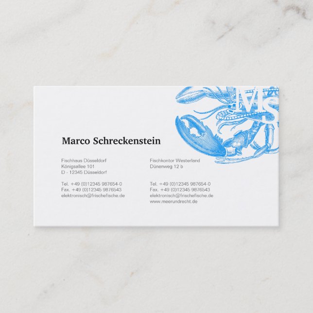 Seafood Business Card (Front)