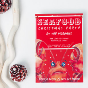 Seafood Christmas Party Invitation