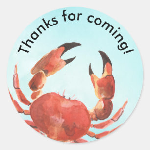 Seafood Crab Boil Birthday Party Thank You Classic Round Sticker