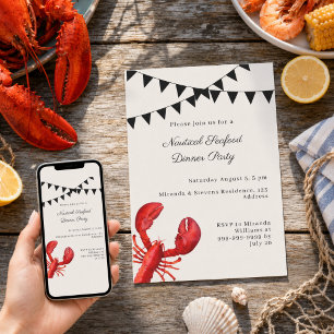 Seafood Dinner Nautical Summer Party Invitation