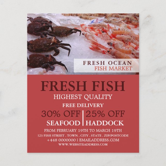 Seafood Display, Fishmonger/Wife, Fish Market Flyer (Front)
