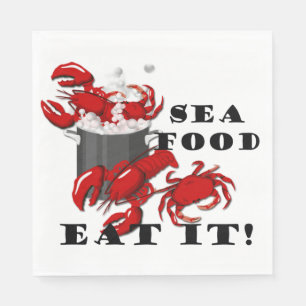 Seafood Eat It Party Paper Napkin