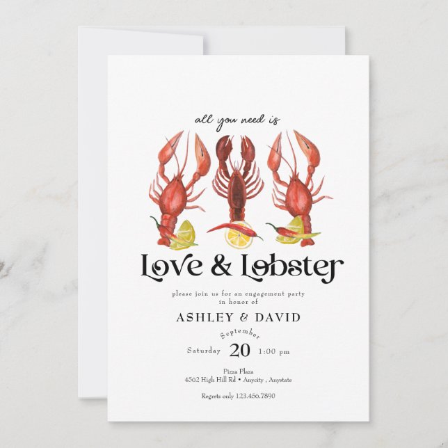 Seafood | Engagement Party Invitations (Front)