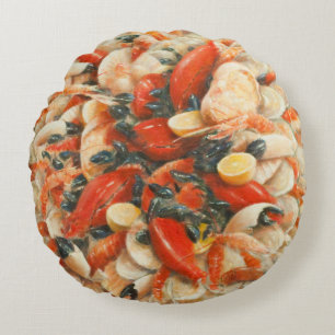 Seafood Extravaganza 2010 Round Cushion