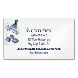 Seafood Fish Store Fish & Chips Magnetic Business Card