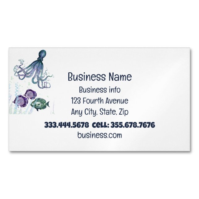 Seafood Fish Store Fish & Chips Magnetic Business Card (Front)