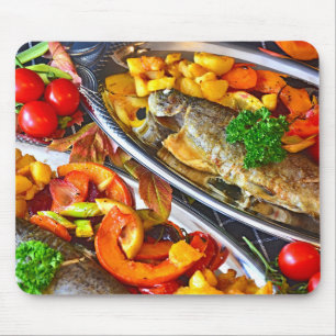 Seafood Fried Fish Mouse Pad