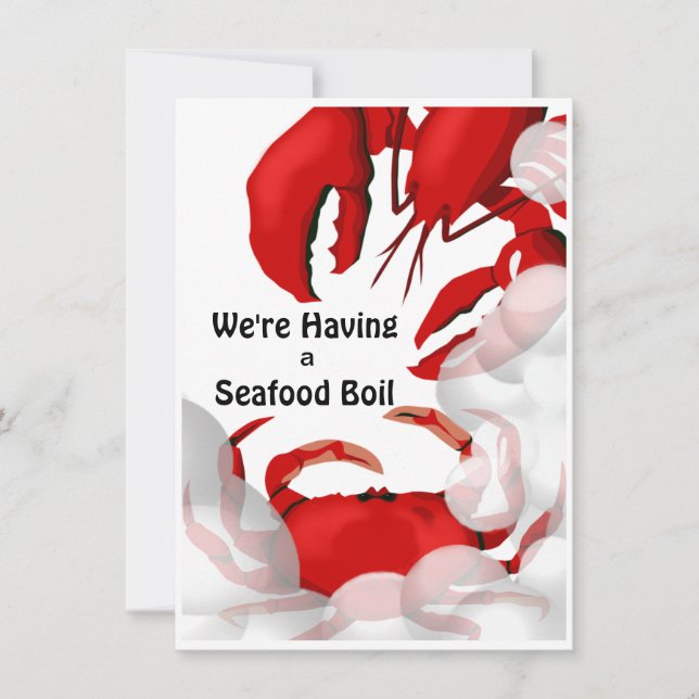 Seafood Lobster Crab Dinner Invitation (Front)