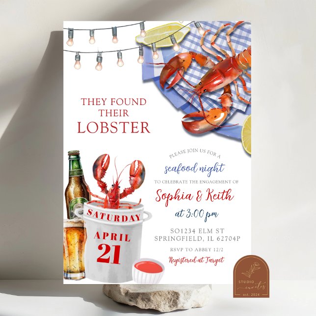 Seafood Night Engagement Party Invitation (Creator Uploaded)