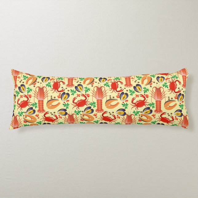 Seafood Pattern Body Cushion (Front)