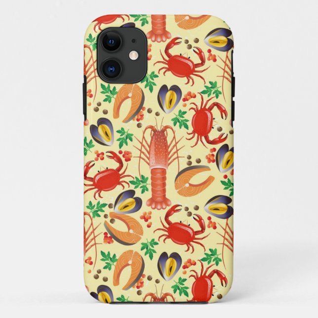 Seafood Pattern Case-Mate iPhone Case (Back)