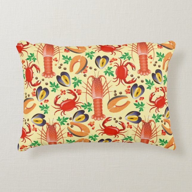 Seafood Pattern Decorative Cushion (Front)